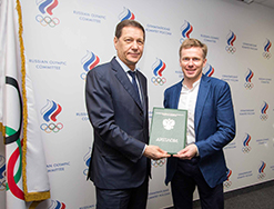 Президент ОКР А.Д.Жуков и призер Олимпийских Игр, выпускник факультета И.Черезов