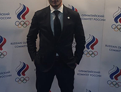 Студент Ю.Лаптев на практике в Олимпийском комитете России
